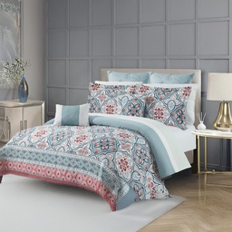 [BCSQ45700] Forrest Lake Lennon 11pc Queen Comforter Set, Teal