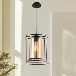 [P9369-1BLACK RHPL29348] ****Royal Homes Pendant Light E27 60W, 8.6x9.8In. (DxH)