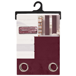 [WPSG47537HBT] Royalty Grommet Window Curtain Panel with Tie Back 55 x 90 In. Burgundy