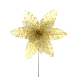 [831-AMX044-2171B] ****Miro Christmas Poinsettia 12P 45x45cm Gold