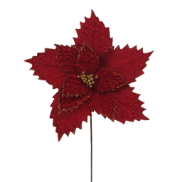 [831-AMX044-24138IB] Miro Christmas Poinsettia 11P 35x30cm White-Gold