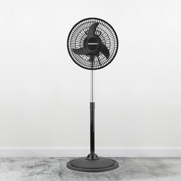 Daewoo Oscillating Standing Fan 10" Black