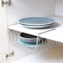 Home Basics Small Under Shelf Vinyl Coated Steel Basket, Silver