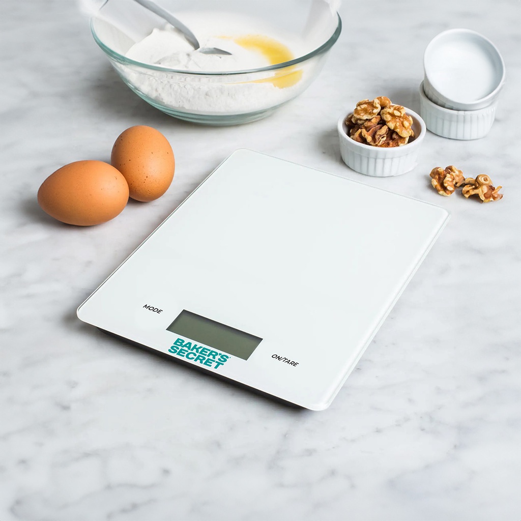 Baker's Secret Digital Kitchen Scale, White