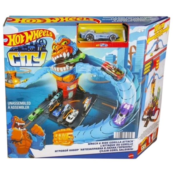 Mattel Hot Wheels City Wreck &amp; Ride Gorilla Attack Playset