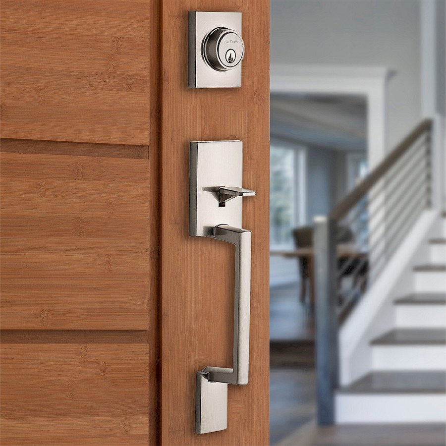 Kwikset Branton Front Entry Handleset With Deadbolt, Satin Nickel