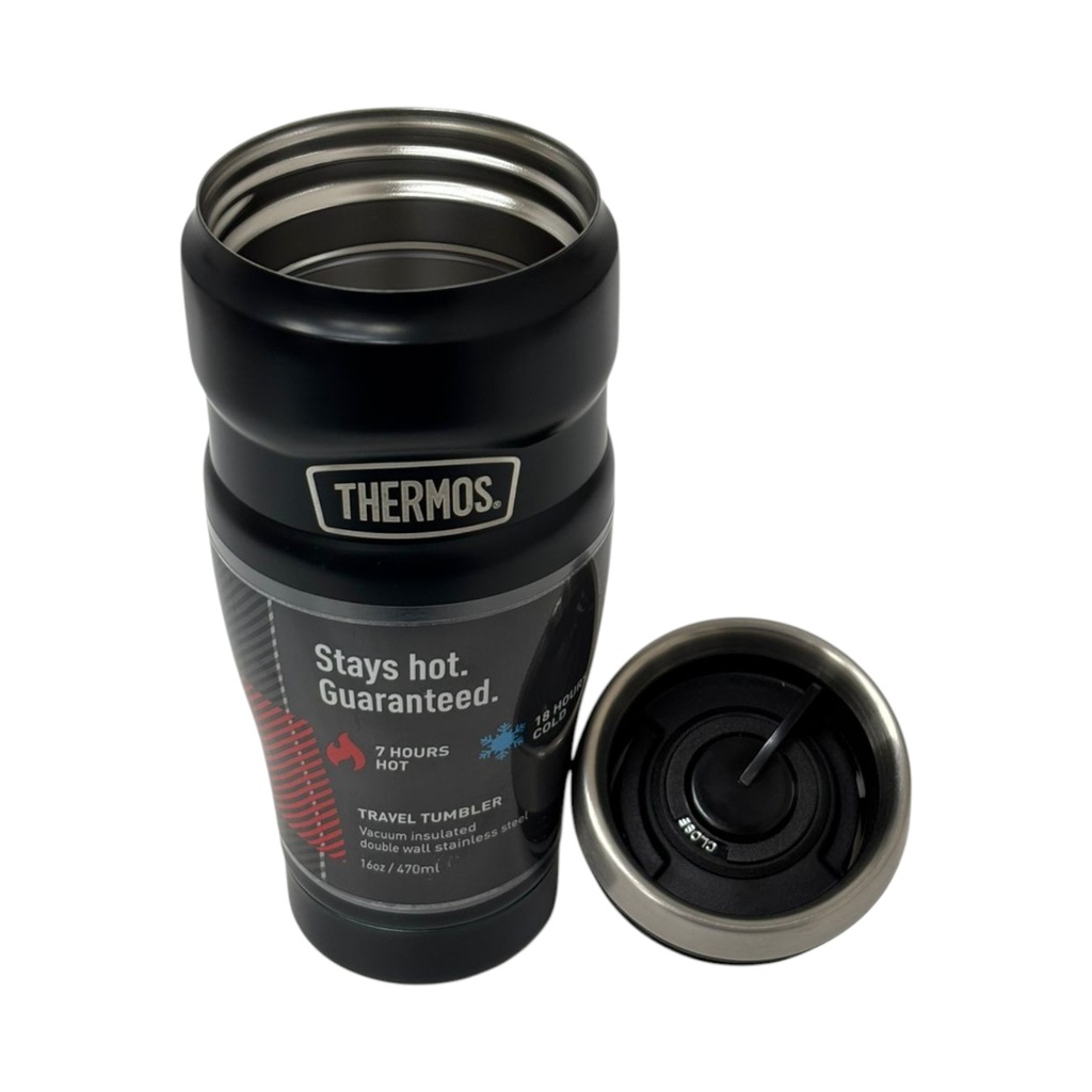 Thermos Stainless Steel Insulated Travel Tumbler, 16 Oz. Matte Blue