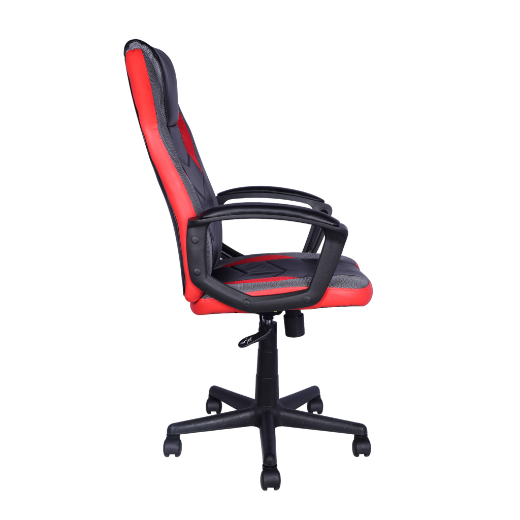 Mobel Executive Gaming Chair, Padded Arms, Black/Red/Grey (Weight Limit 220lb)