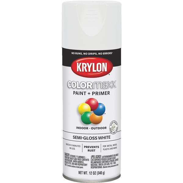 Krylon ColorMaxx 12 Oz. Semi-Gloss Spray Paint, White