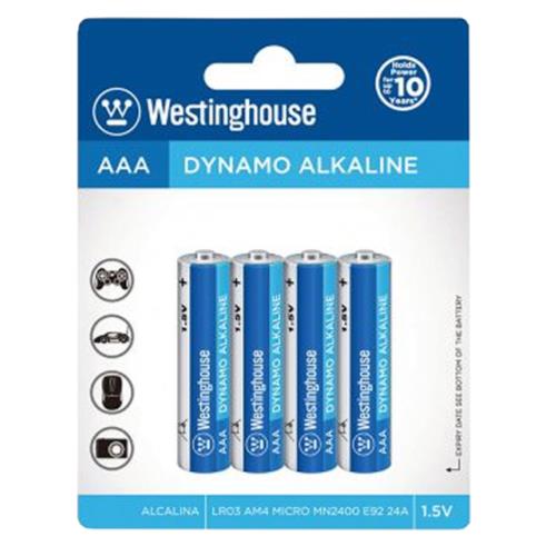 Westinghouse Alkaline AAA Battery 4PK