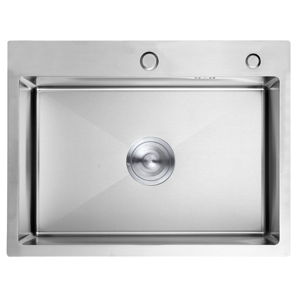 Royal Homes Single Bowl Kitchen Sink 23.5 x 17.75 x 8.25 In. 304 Stainless