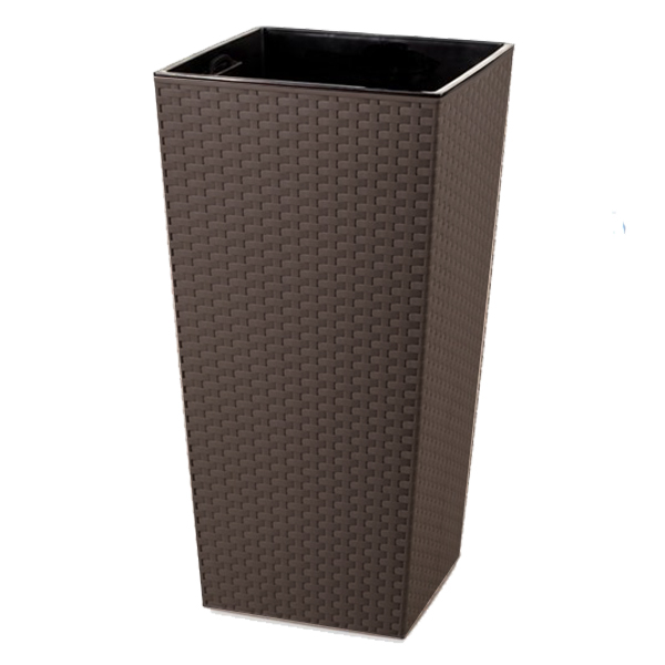 ****Rey Planter Square Rattan Style 9.8in