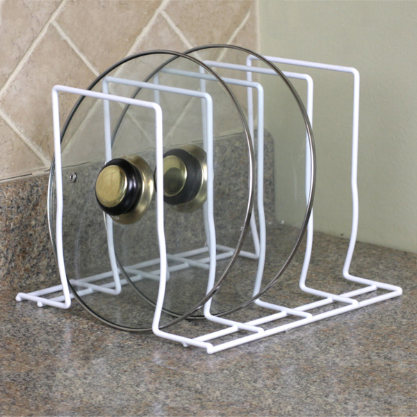 Home Basics Pot Rack / Lid Organizer White