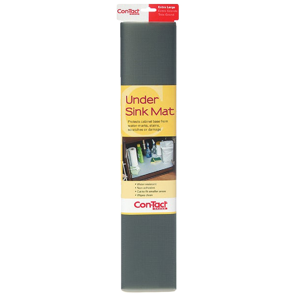 Con-Tact Under Sink Mat Non-Adhesive Shelf Liner 24 In x 4 Ft Graphite
