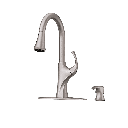 Pfister Ladera 1-Handle Pull-Down Kitchen Faucet With Soap Dispenser, Spot Defense Stainless Steel