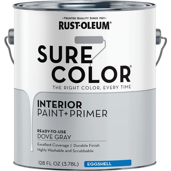 ****Rust-Oleum Sure Color Eggshell Dove Gray Interior Wall Paint and Primer, Gallon