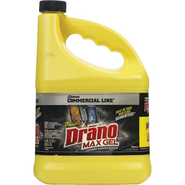Drano Max Gel 00109 Clog Remover, Gel, Natural, Bleach, 128 oz Bottle