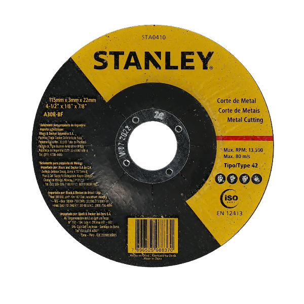 ****Stanley Metal Cutting Wheel Type 42, 115 x 3 x 22.23 mm
