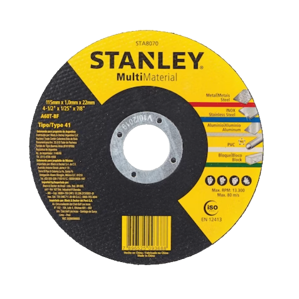 ****Stanley Type 41 Multi-Material Extra-Thin Cutting Disc 4.5 x 1/25 x 7/8 In.