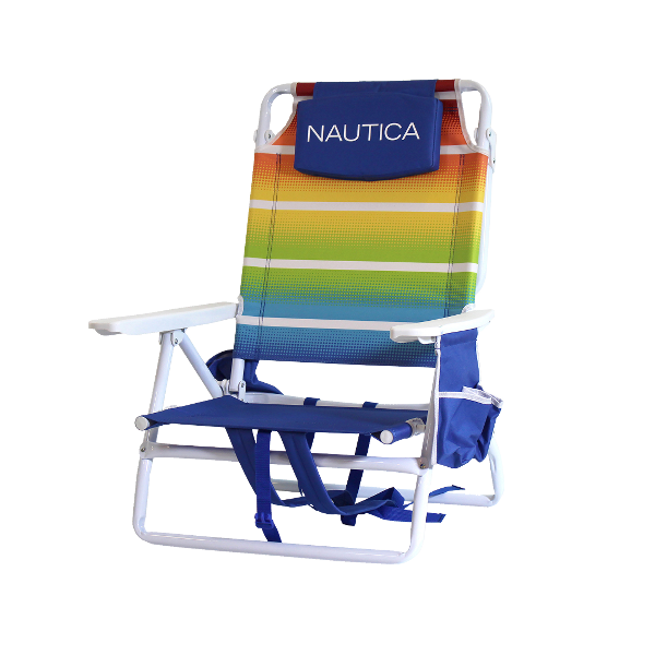 ****Nautica Beach Chair 5-Position, Rainbow Fade Stripe