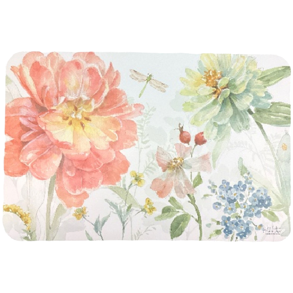 ****Counter Art Reversible Easy-Care Placemat, Spring Meadow