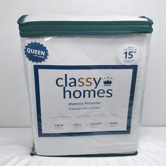 Classy Homes Mattress Protector Queen Quilted Microfiber