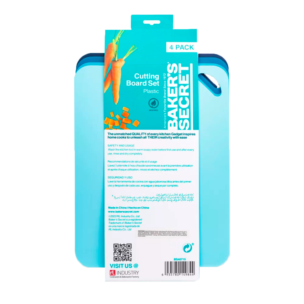 Baker's Secret 4pc Cutting Board Set 15 In. (38x29cm)