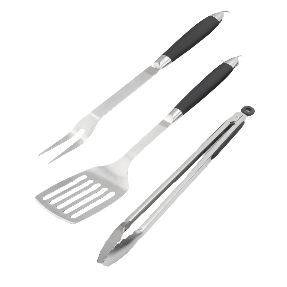 Baker's Secret 3pc BBQ Tool Set (Spatula, Fork, Tongs)