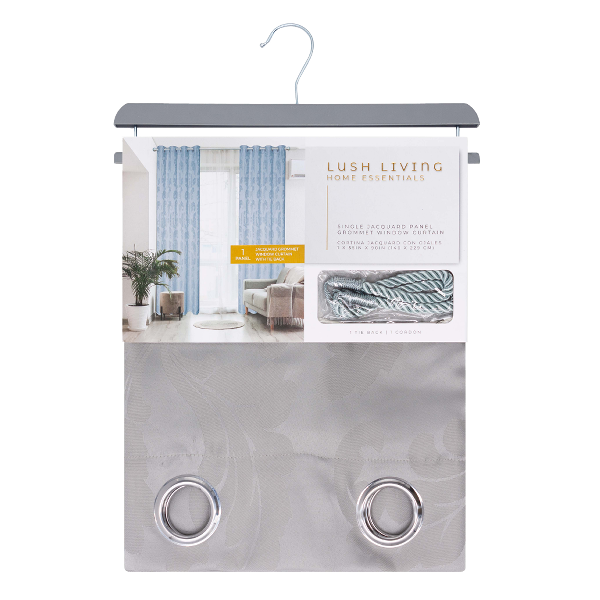 Cradenza Grommet Window Curtain Panel with Tie Back 55 x 90 In. Teal