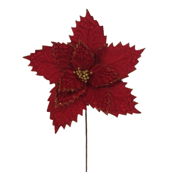 ****Miro Christmas Poinsettia 11P 35x30cm White-Gold