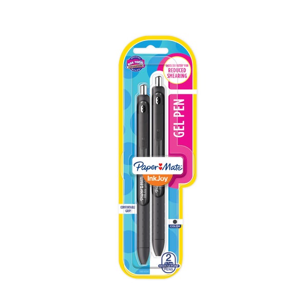 Paper Mate InkJoy Retractable Gel Pens Medium Point Black, 2 Count