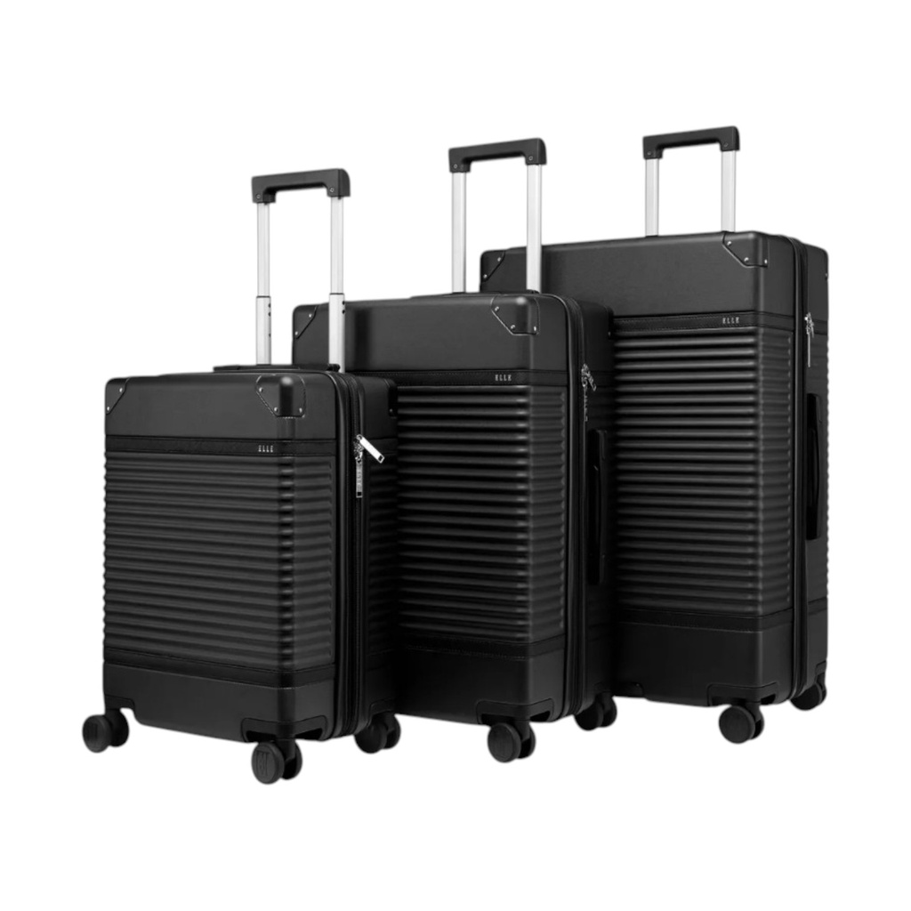 ****Elle Belleville Composite Luggage with Double Spinner Wheels 28In., Black