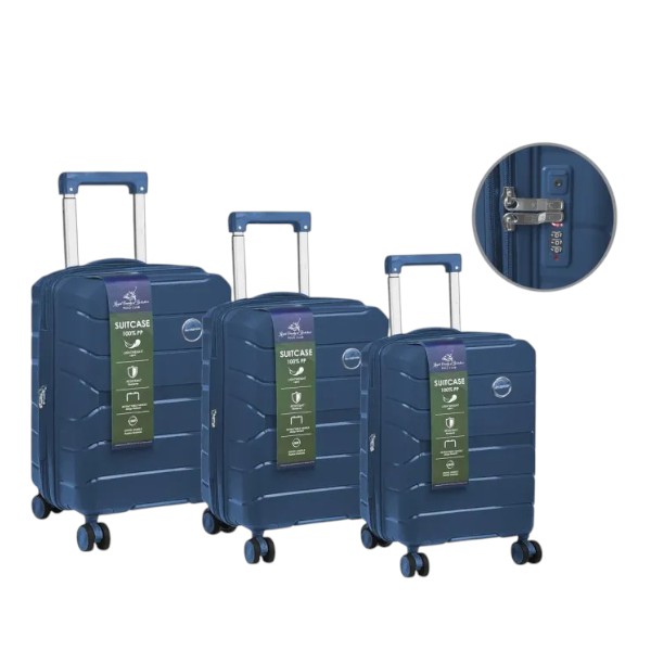 Royal County of Berkshire 3pc Luggage Set, Navy