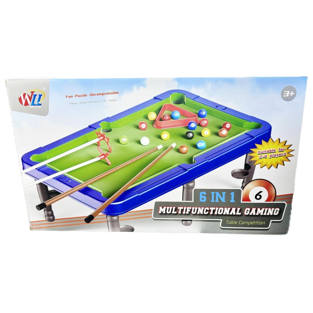 Duramade 6 in 1 Multi-Function Billiards Game Table