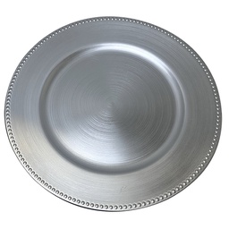 [2365-24K] SoHo Charger Plate, Silver