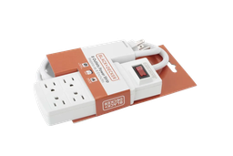 [973-BDE9720030] Black &amp; Decker 8-Outlet Power Strip 3 Ft. White
