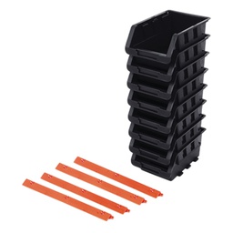 [320604#] Tactix 8pc Storage Bin Set, Black