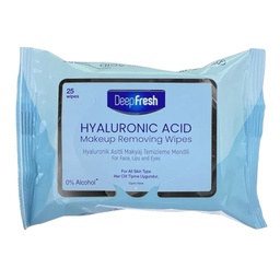 [006-12101-003924] Deep Fresh Make-up Removing Wipes, Hyaluronic Acid 25-Count