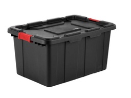 [14669004] Sterilite Industrial Tote 27 Gal, Black with Red Latches