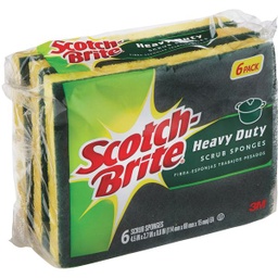 [426 / 7100333717] Scotch-Brite Heavy Duty Scrub Sponges, 4.5 In. x 2.7 In. x .6 In. (6-Pack)
