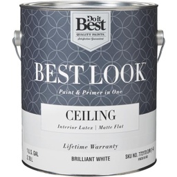 [HW36W0840-16] ****Best Look Latex Paint &amp; Primer In One Matte Flat Ceiling Paint, Brilliant White, 1 Gal.