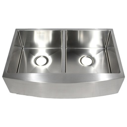 [RH957001 RHDBAKS15241] Royal Homes Double Bowl Apron Kitchen Sink 32.9 x 22 x 8.9 In.