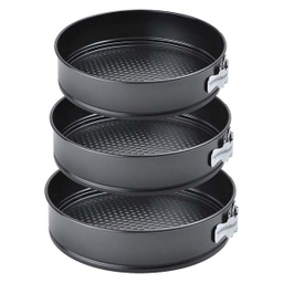 [09-0043] Alpine Cuisine Spring Form Cake Mold 3pc Set (9.5 In. 10 In. 11 In.)