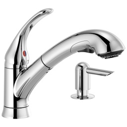 [B4311LF-SD] ****Delta Single Handle Pull-Out Kitchen Faucet With Soap Dispenser, Chrome