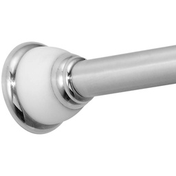 [77101] InterDesign York Adjustable Tension Shower Rod 43 In. To 75 In., Polished Stainless Steel/ White