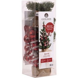 [9683330] Everlands Imperial 2.5 Ft. Mini Christmas Tree with Red Colored Ornaments