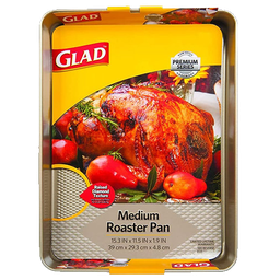 [GLD-780160 / GLD-780161] ****Glad Premium Roasting Pan 15 x 11.1 In., Gold