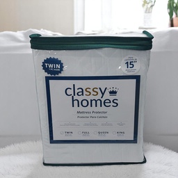[724-MATPRO-T CHMP27514] Classy Homes Mattress Protector Twin Quilted Microfiber