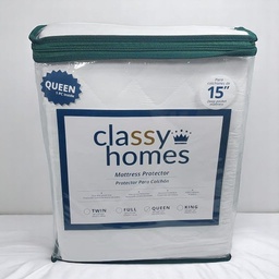 [724-MATPRO-Q CHMP27516] Classy Homes Mattress Protector Queen Quilted Microfiber