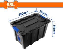 [WTB3355] Wadfow 55L Plastic Storage Tote 23 x 15 x 15 In.